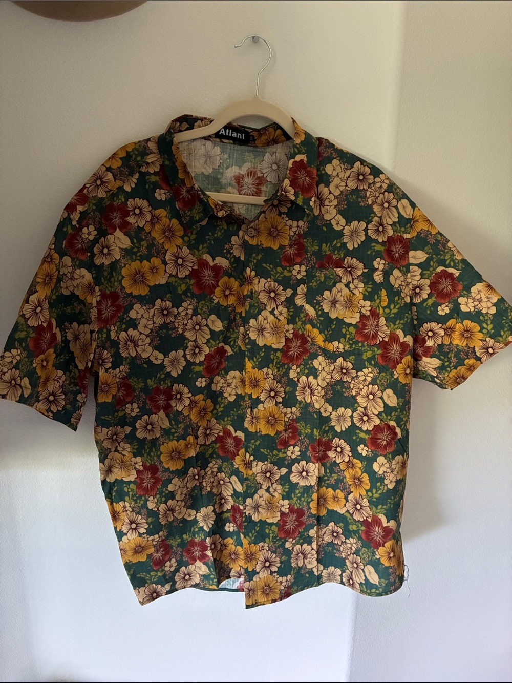 Atlanl Green Floral Short-Sleeve Shirt